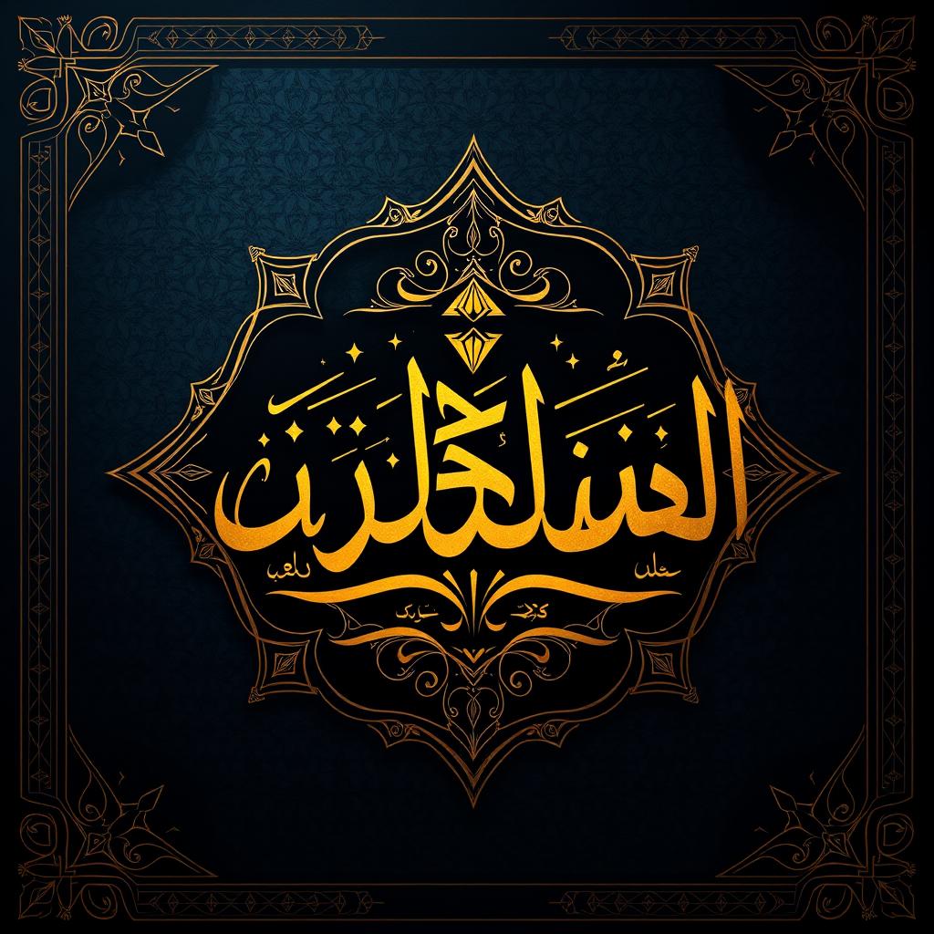 A striking artistic representation of the Arabic phrase "بسم الله الرحمن الرحیم" (In the name of God, the Most Gracious, the Most Merciful) beautifully decorated with intricate Islamic geometric patterns and calligraphy