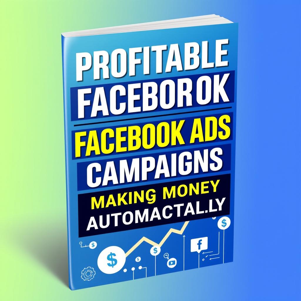 An enticing ebook cover design showcasing the title "Profitable Facebook Ads Campaigns: Making Money Automatically" in a bold and modern font