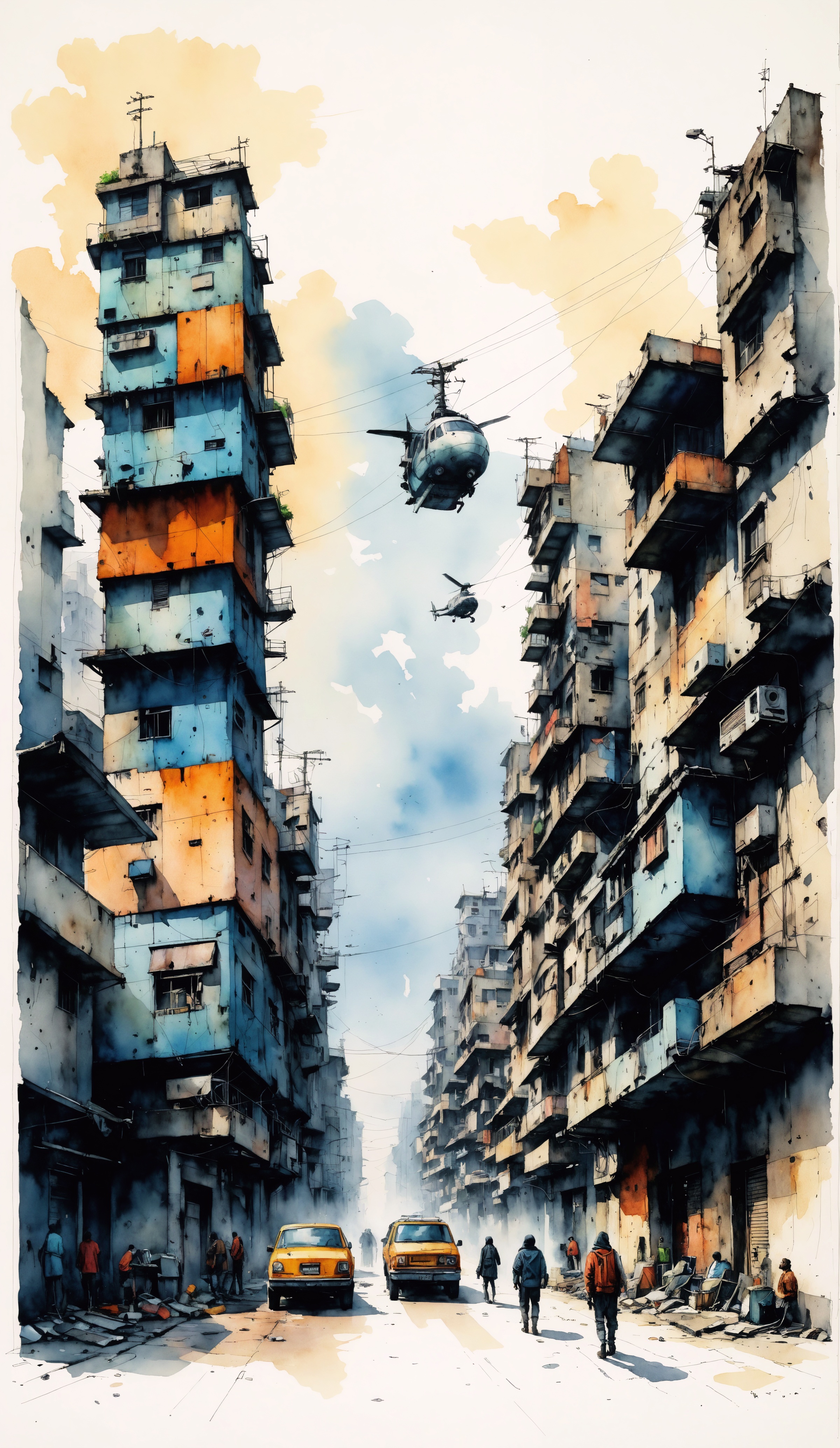 Bustling Urban Slum: Heart of City Life