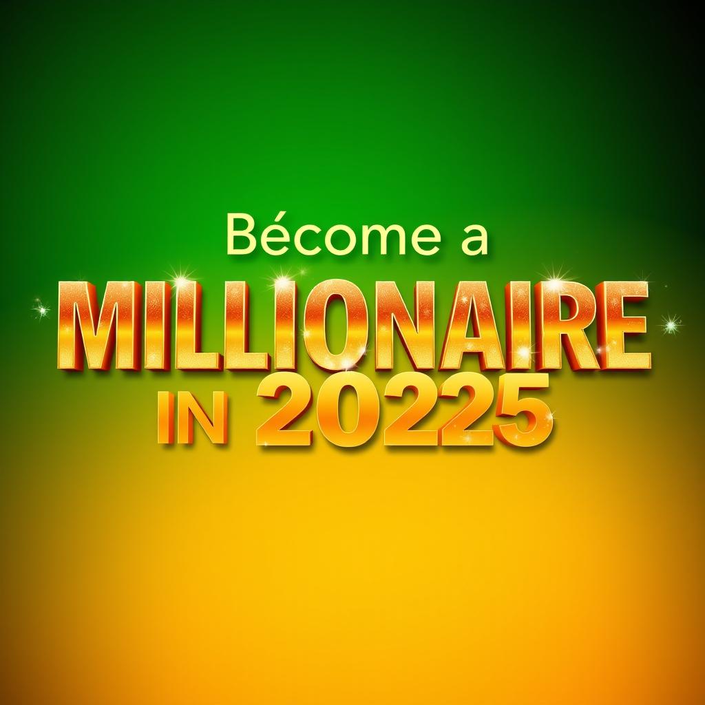A visually striking design showcasing the phrase 'Become a Millionaire In 2025' in large, bold letters