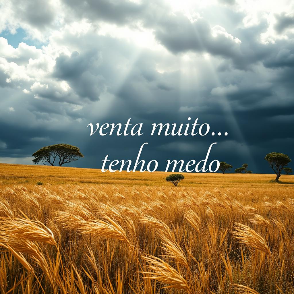 An inspirational poster that embodies the theme of fear and wind