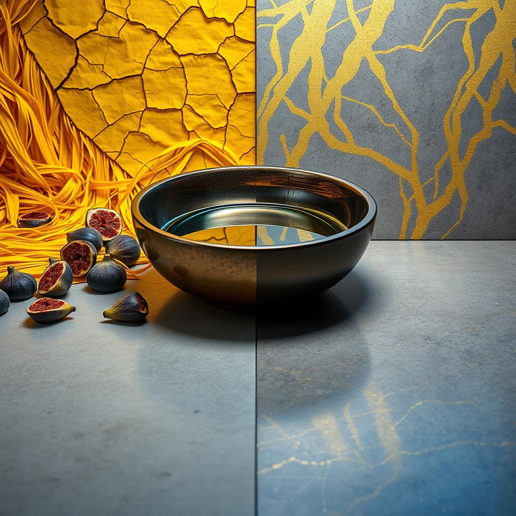 A stunning horizontal close-up image showcasing a captivating juxtaposition of textures and colors
