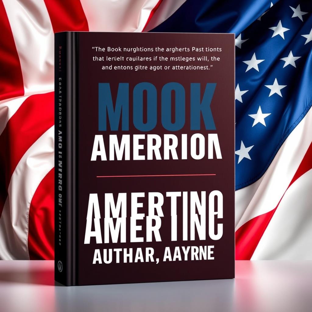 A striking book cover design featuring the American flag prominently displayed as the background