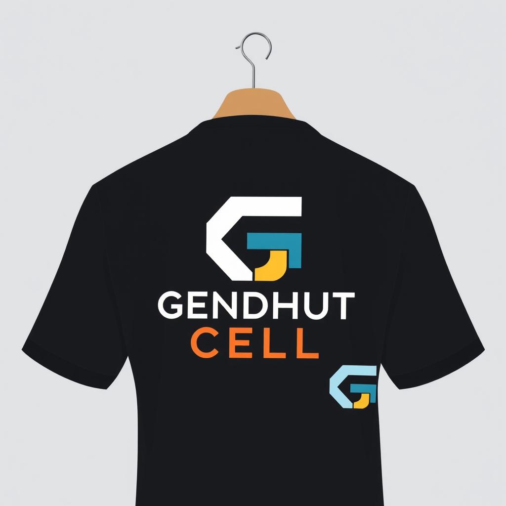 A beautiful and elegant logo design for 'GENDHUT CELL' featuring modern typography and an abstract symbol representing mobile communication
