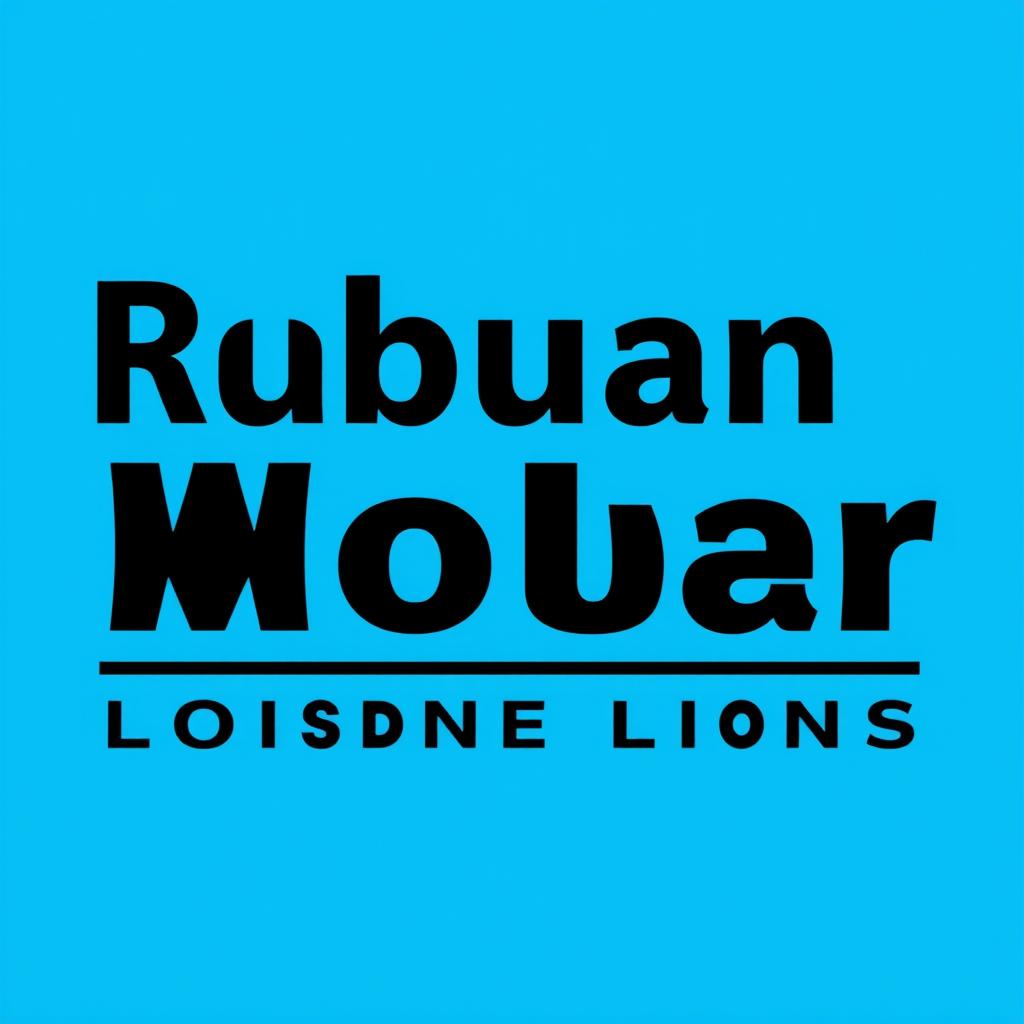 A logo with a vibrant blue background featuring bold black lettering