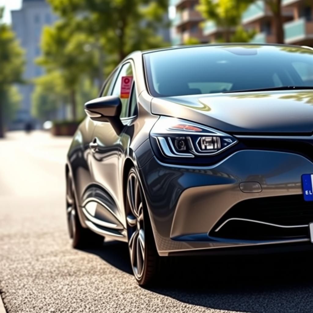 A sleek and stylish Renault Clio 2 Sport in a modern urban environment