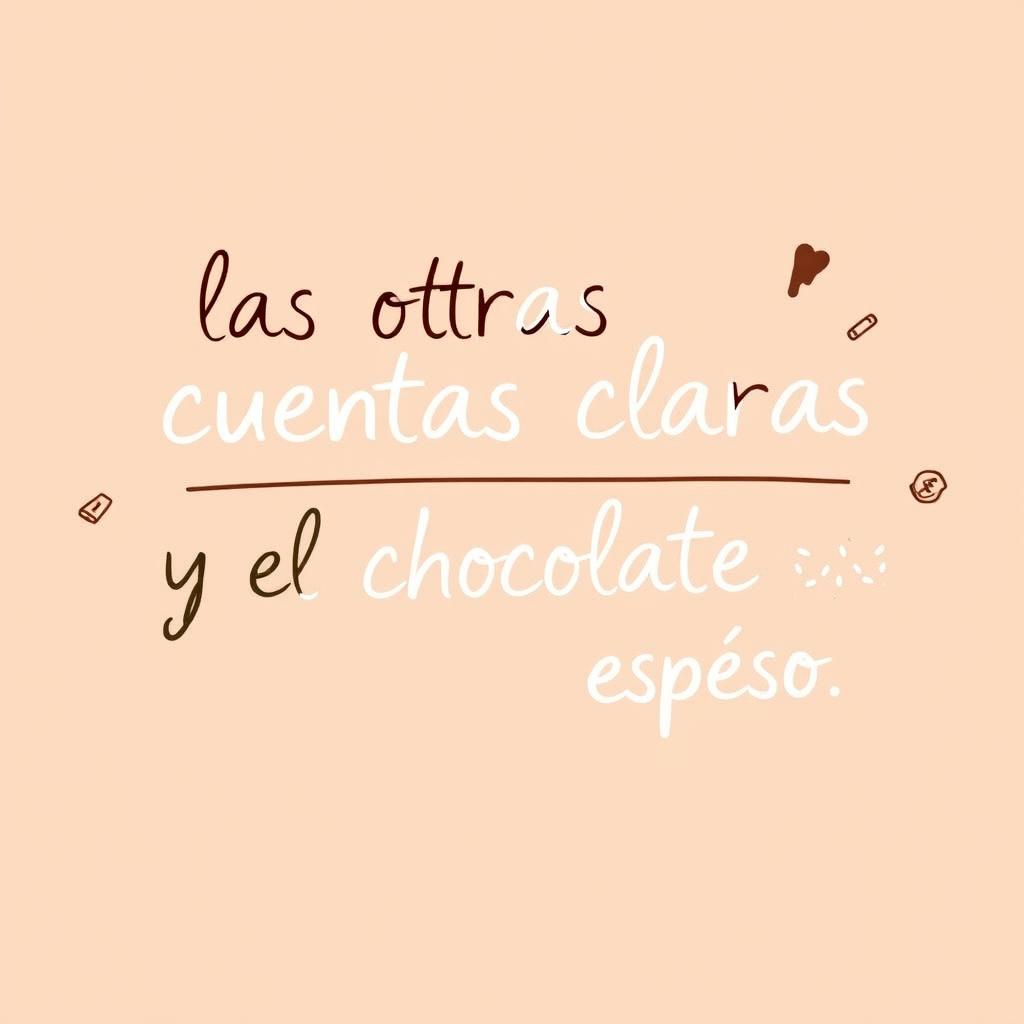 A creative sketch featuring the phrase "las otras cuentas claras y el chocolate espeso" displayed prominently