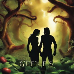 A high-quality digital art movie poster showcasing the Garden of Eden