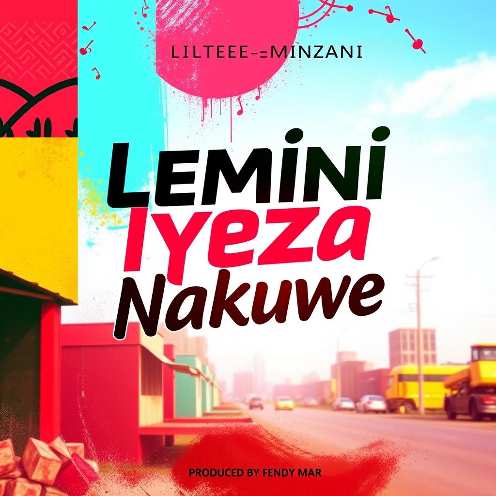 An artistic cover for the single track titled 'Lemini Iyeza Nakuwe' by LilTee_Emzansi, featuring vibrant colors and abstract designs that resonate with the essence of the song