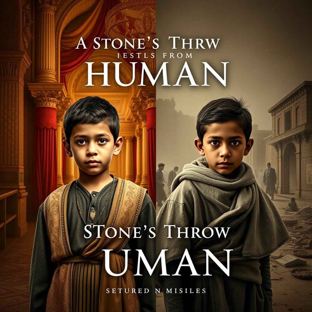 A modern yet historically inspired book cover for 'A Stone’s Throw from Human'