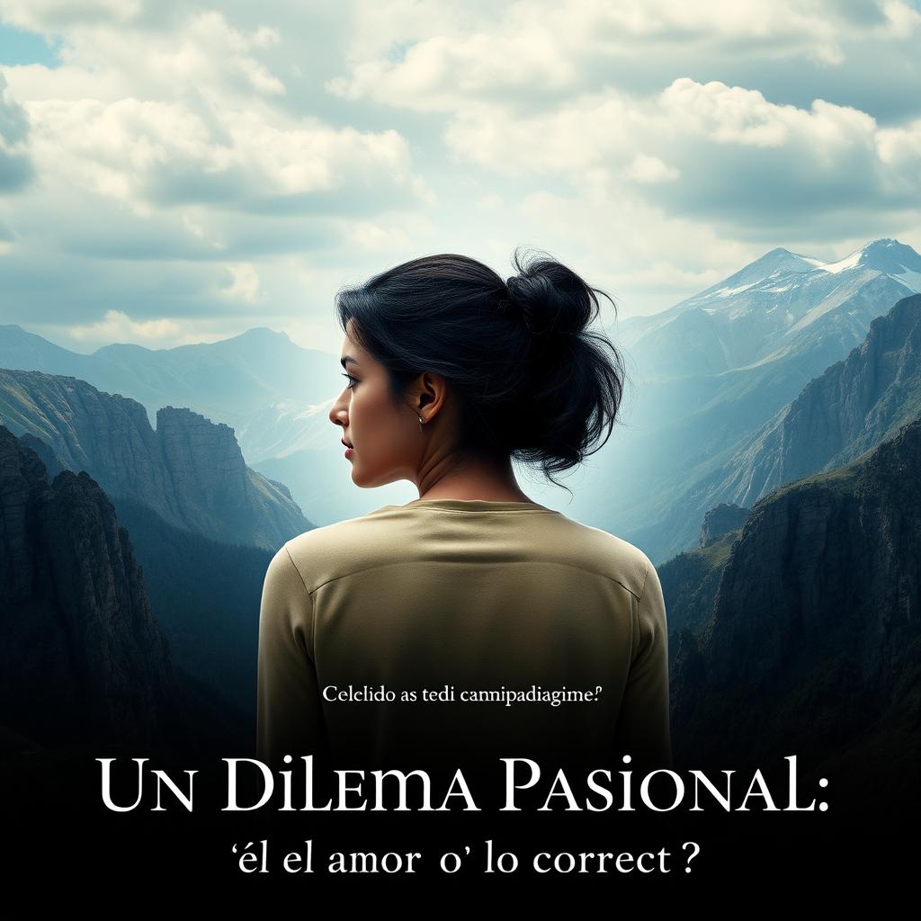 A striking cinematic poster for the movie 'Un Dilema Pasional', featuring an impressive landscape that sets the stage for a gripping romance