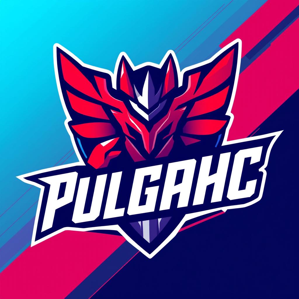 A vibrant and dynamic logo design for a gamer team called 'Pulgahc', inspired by the popular game Valorant