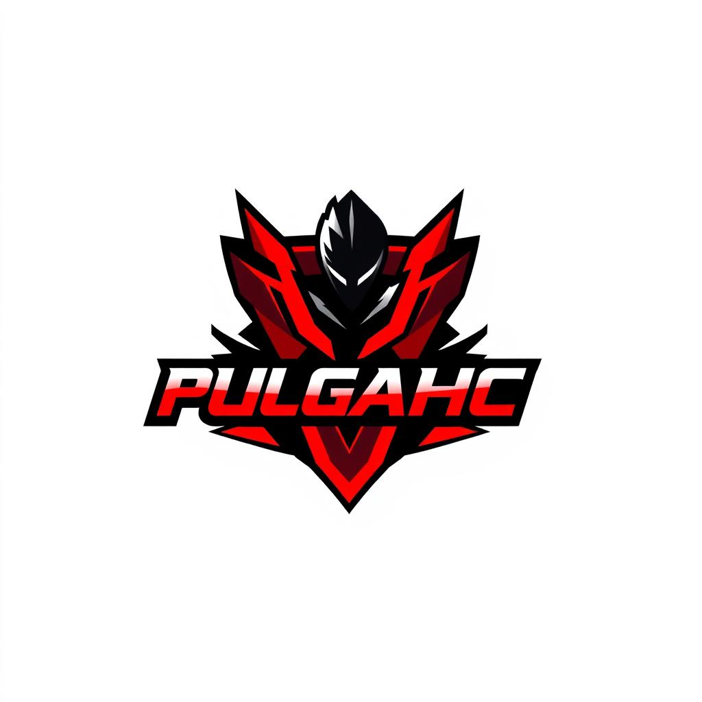 A modern and dynamic logo design for a gamer named Pulgahc, inspired by the popular game Valorant