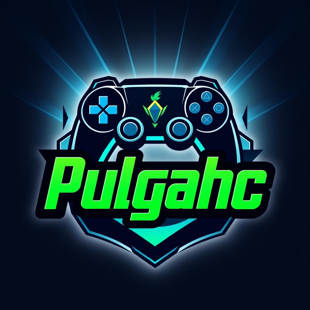 A modern logo design for a gamer brand called 'Pulgahc', featuring sleek, futuristic elements and bold typography