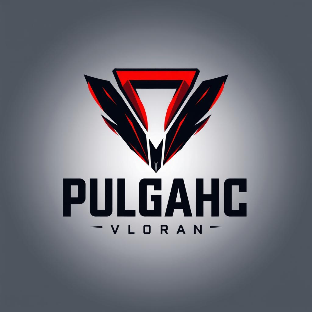 A sleek and modern logo design for 'Pulgahc', inspired by the game Valorant