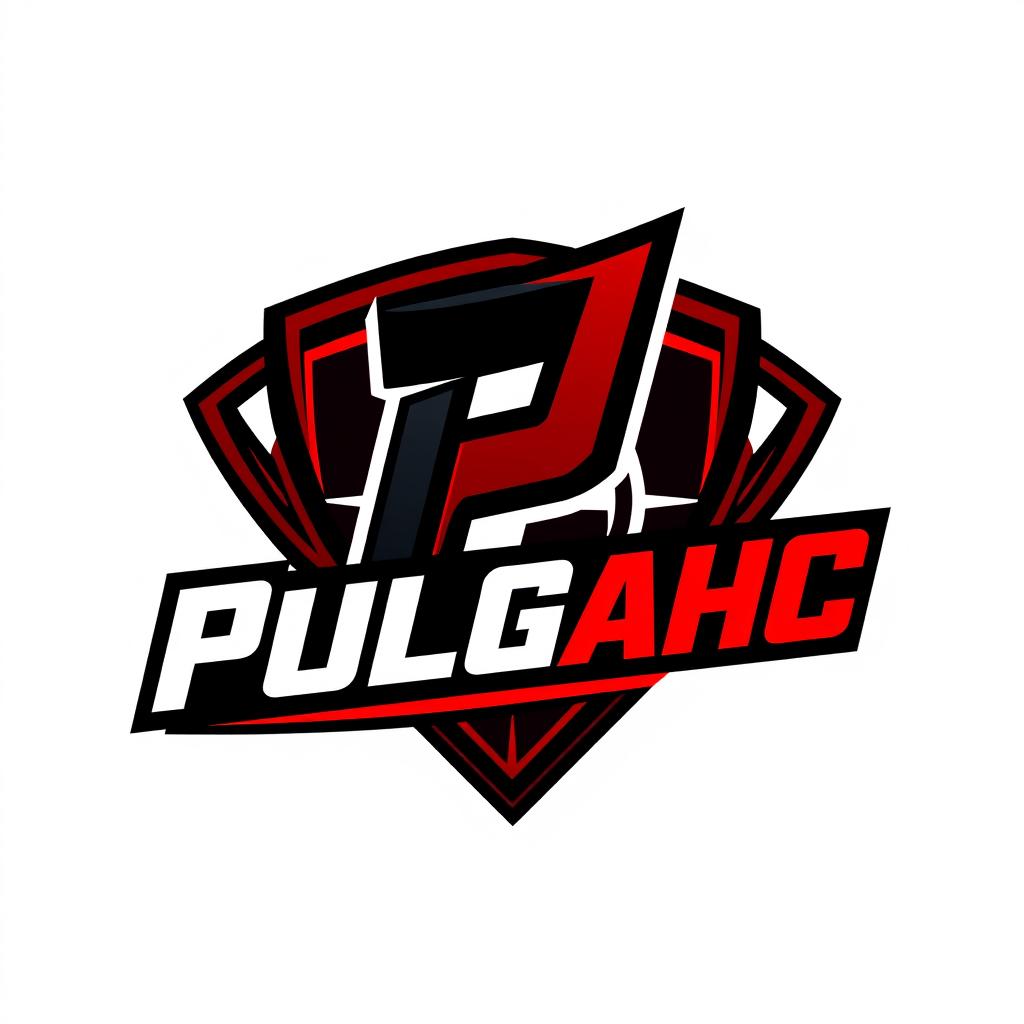 A sleek and eye-catching logo design for a gamer named 'Pulgahc' that embodies the essence of Valorant