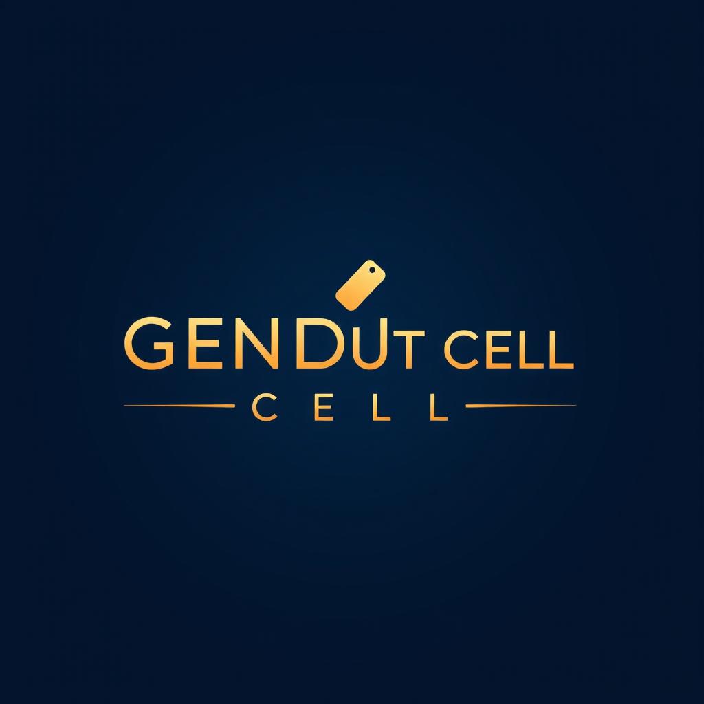 A striking and elegant logo design featuring the text 'GENDHUT CELL'