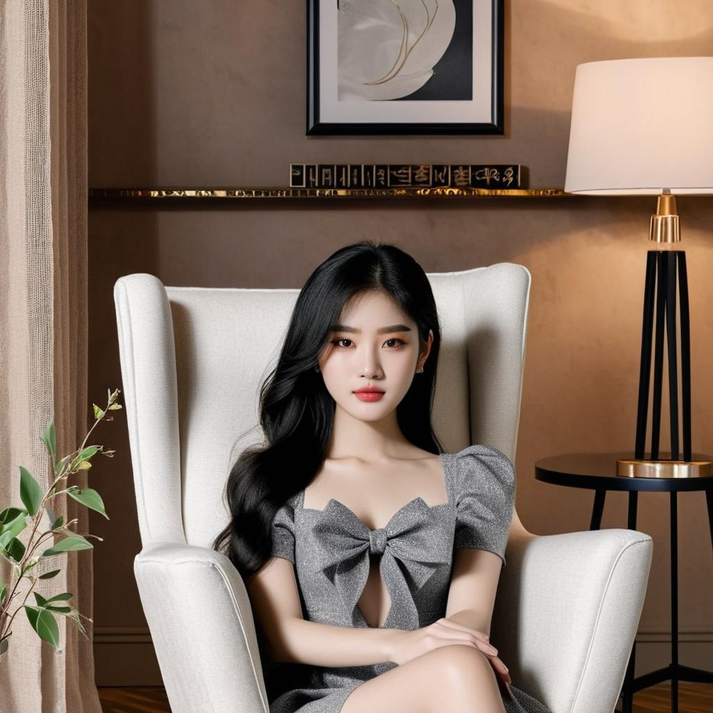 This girl sitting in the chair