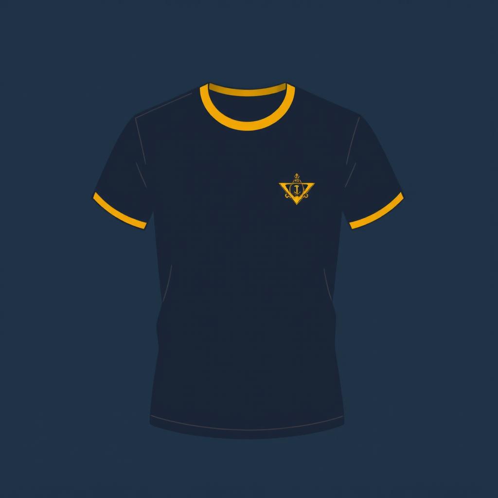 A simple and sophisticated t-shirt design inspired by DeMolay, featuring the DeMolay emblem subtly placed on the chest area