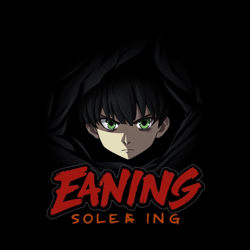 A mysterious eye emerging from darkness, with an anime-style 2D boy partially visible