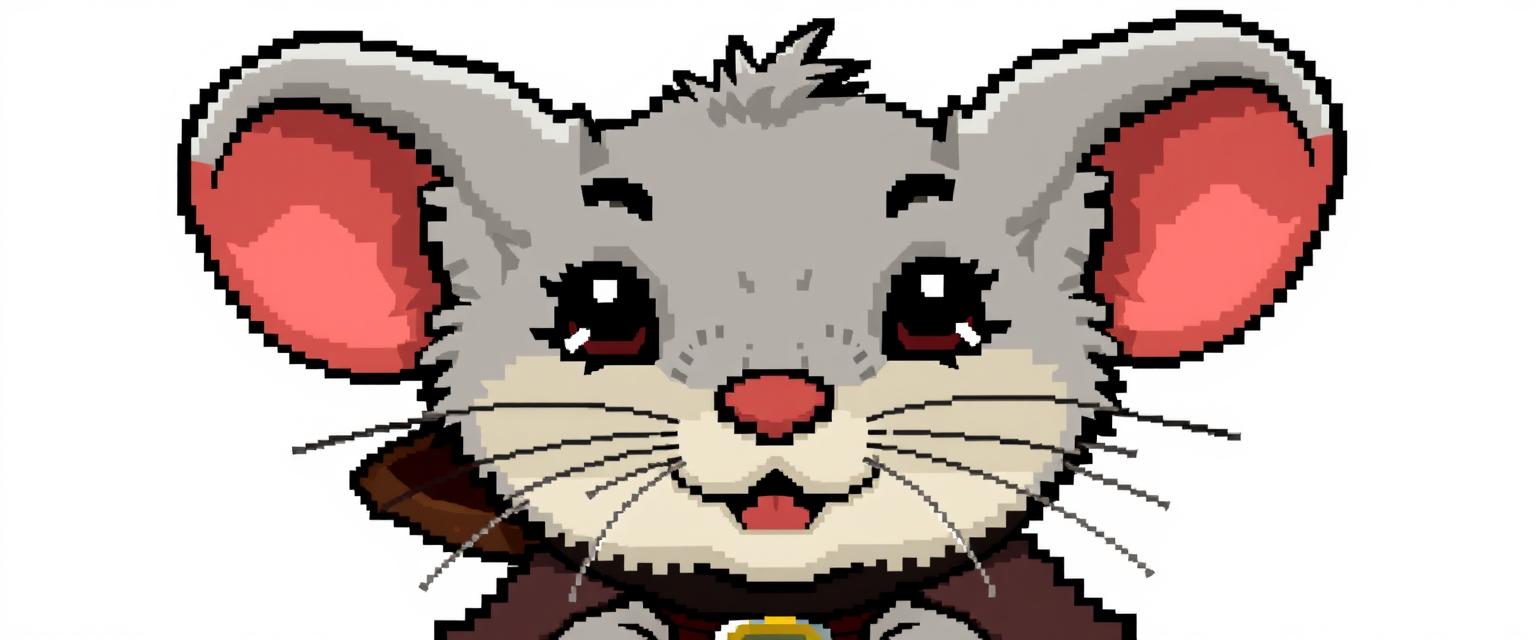 A medieval mouse character, depicted in a front view with a pixelated art style