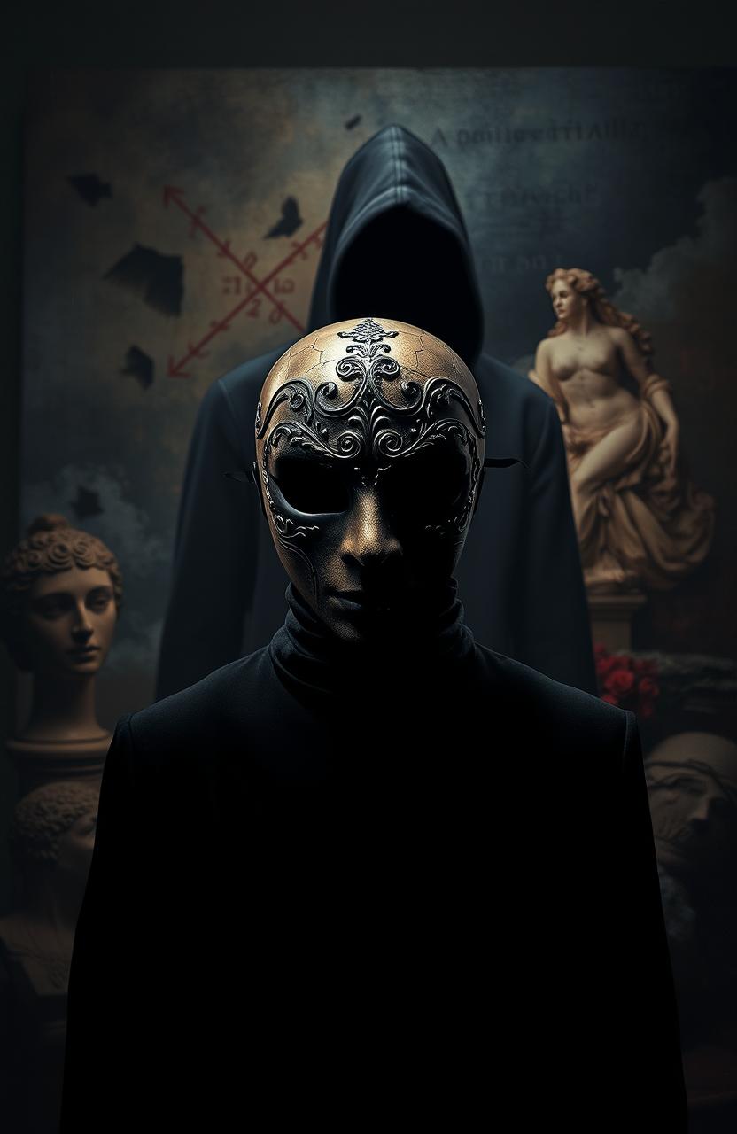 A dark and atmospheric cover for a psychological thriller and mystery