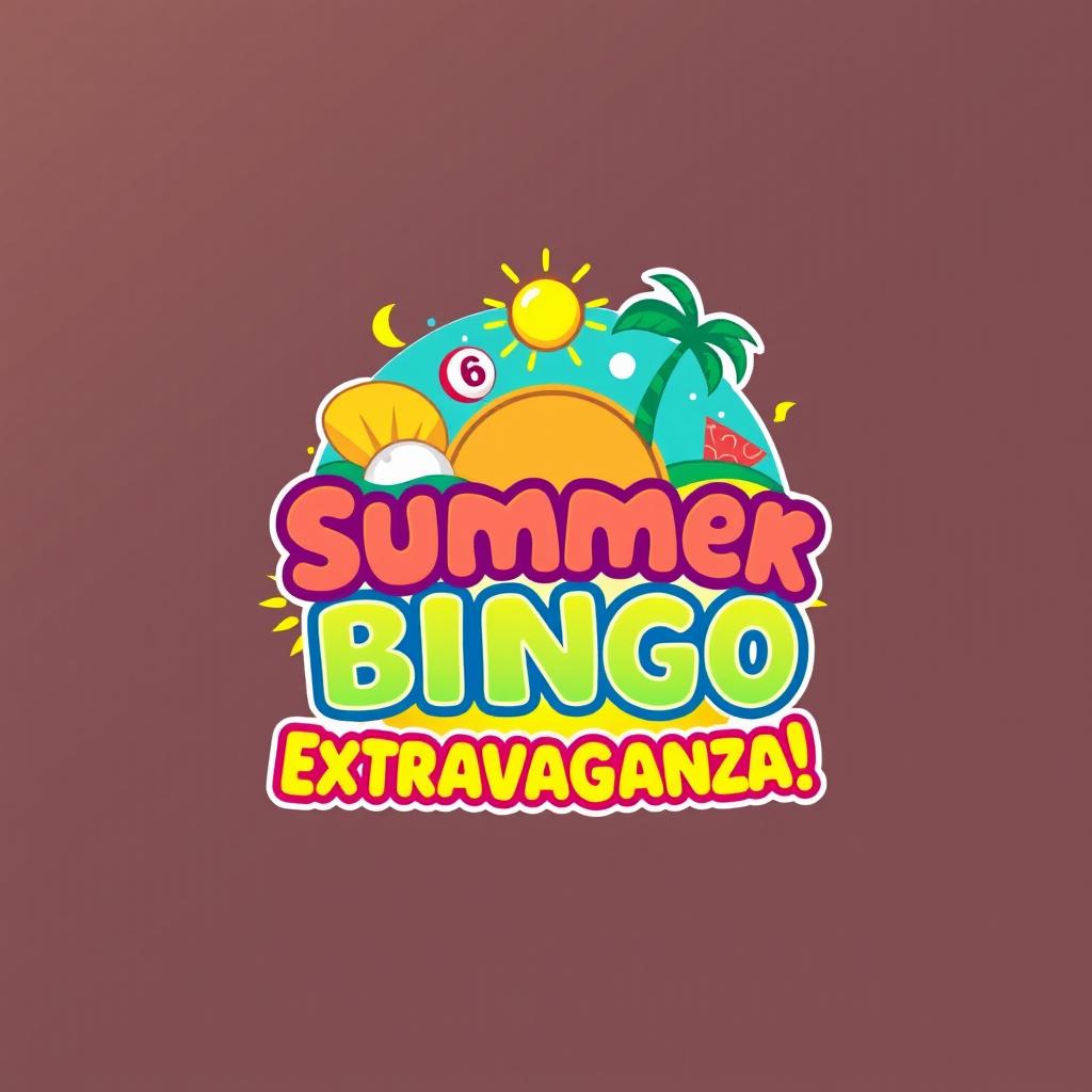 A vibrant and colorful logo designed for a big summer bingo event
