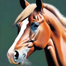 An expertly rendered coloured pencil drawing of a different breed of horse's face, demonstrating the highest quality of craftsmanship