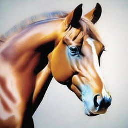 This is a stunning coloured pencil drawing of yet another breed of horse's face, executed with the highest quality