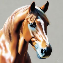 This is a stunning coloured pencil drawing of yet another breed of horse's face, executed with the highest quality