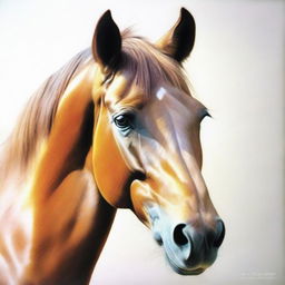 This is a stunning coloured pencil drawing of yet another breed of horse's face, executed with the highest quality