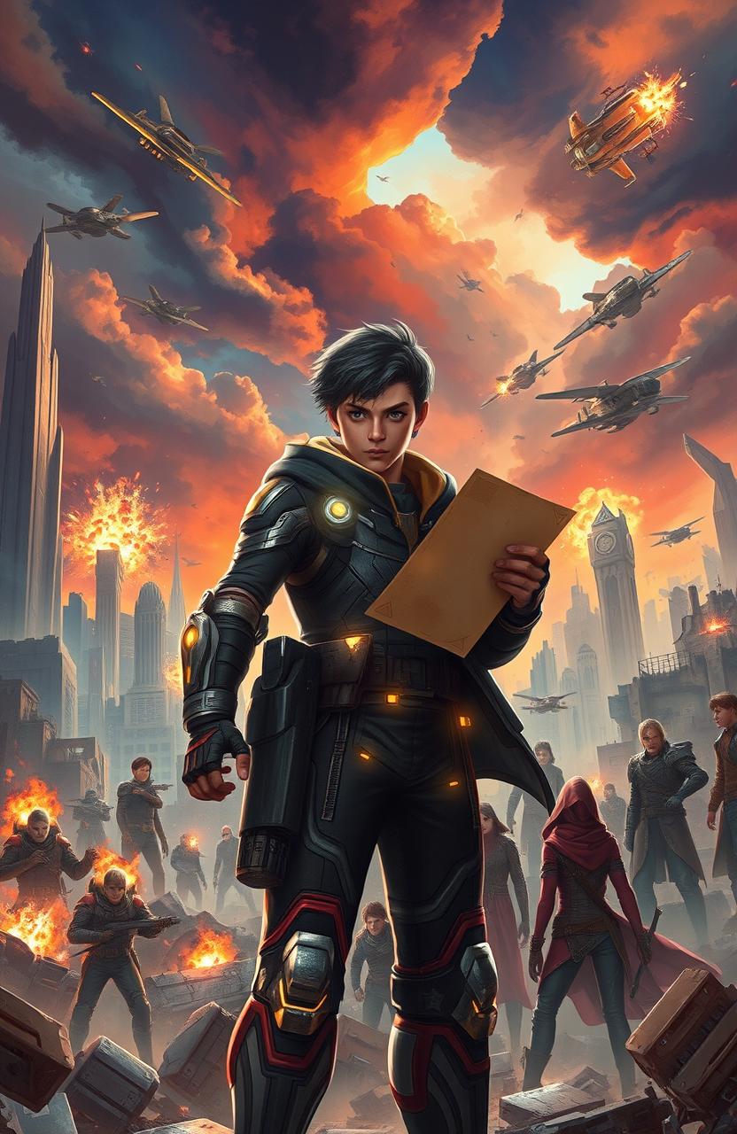 A dynamic and visually striking sci-fi scene capturing the essence of rebellion and resilience