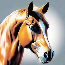 An exquisite coloured pencil drawing of a horse's face, this time featuring a different colour, showcases the highest quality of artistry