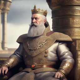 A high-quality digital art piece featuring a middle-aged European king with a full beard