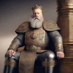 A high-quality digital art piece featuring a middle-aged European king with a full beard