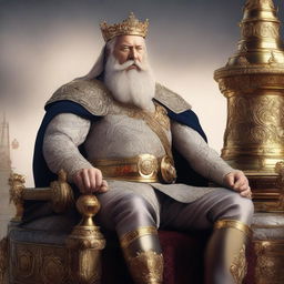 A high-quality digital art piece featuring a middle-aged European king with a full beard