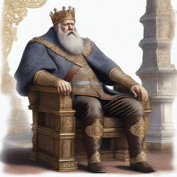 A high-quality digital art depicts a middle-aged European king with a robust beard