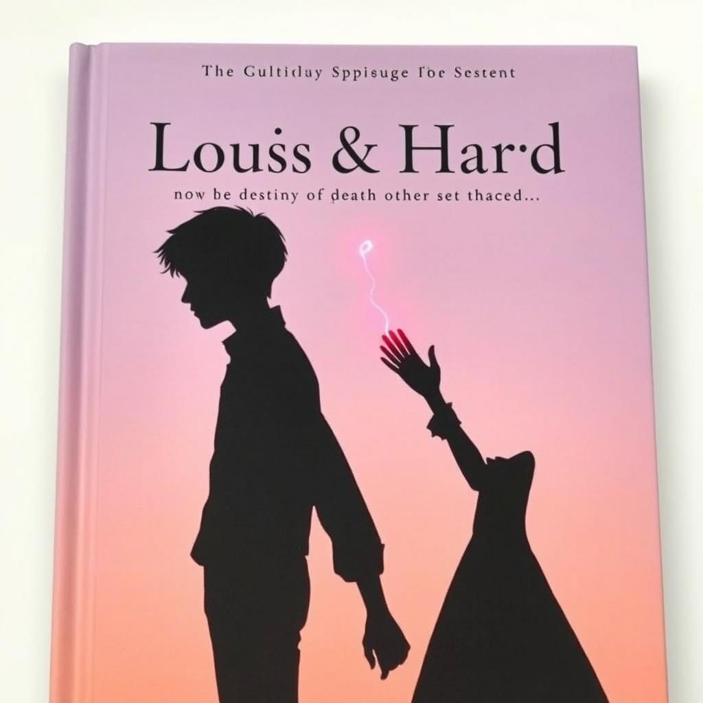 The cover shows two characters, Louis and Harry, with delicate silhouettes against a soft pastel background of lavender and peach