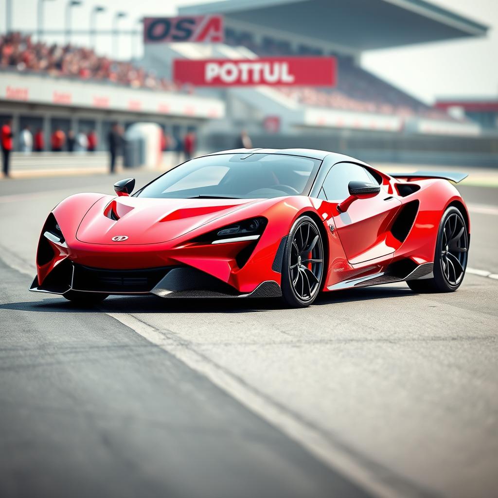 An ultra-modern super sports car showcasing an aggressive design with sharp lines and an aerodynamic silhouette