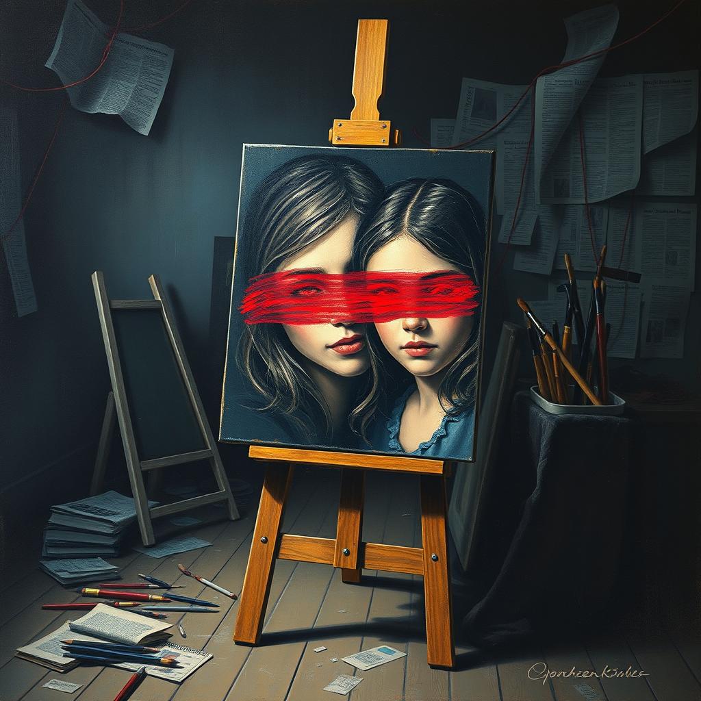 A cinematic thriller movie poster in an oil pastel painting style