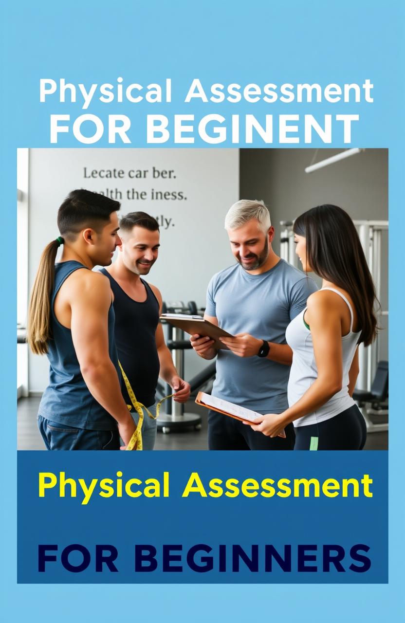 An educational and visually engaging cover image for a guide on physical assessment for beginners