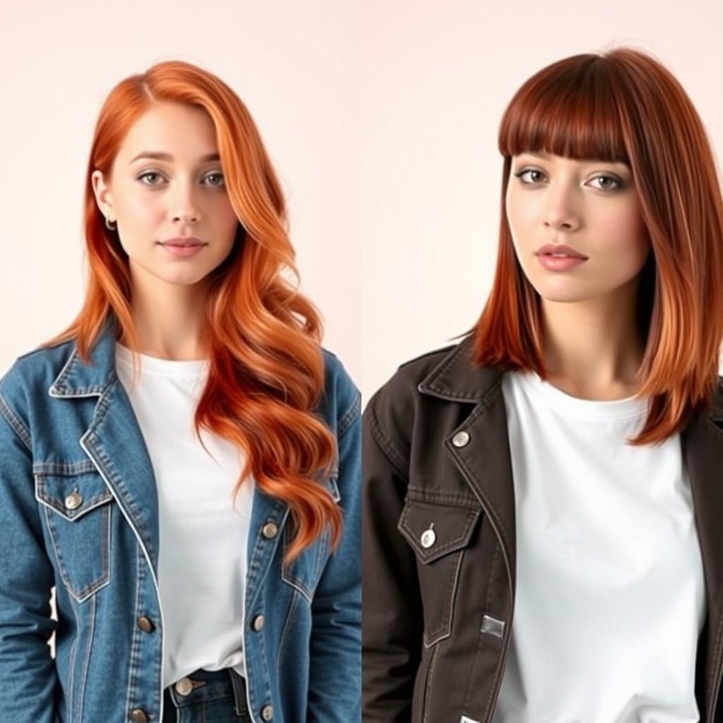 A stylish split image featuring two individuals