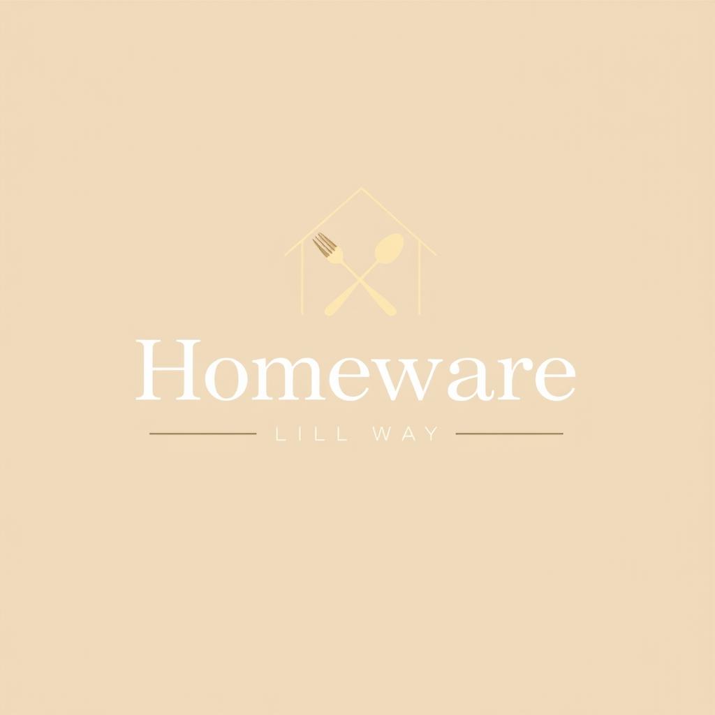 A sleek and modern logo design for a homeware brand, featuring a stylized house silhouette integrated into the design