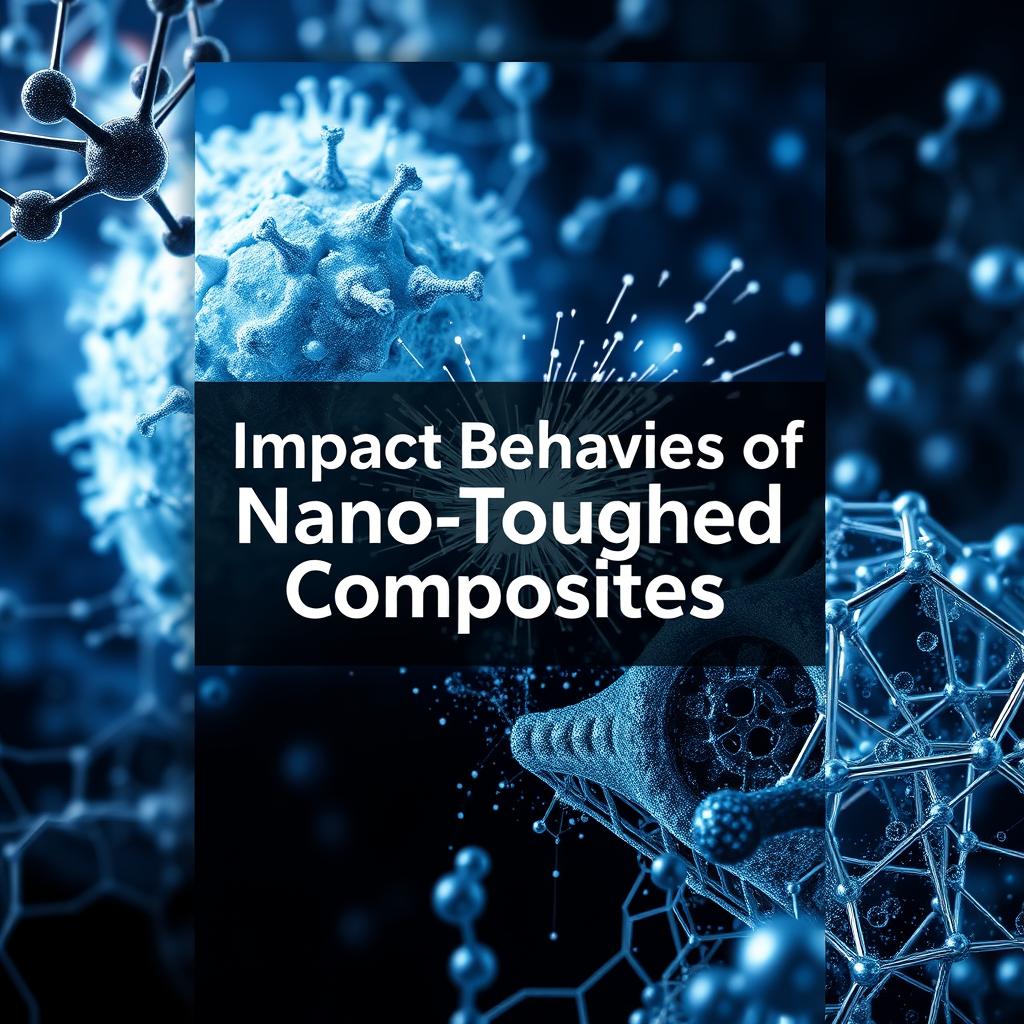 A captivating book cover design that represents the theme of nano-toughened composites and their impact behavior