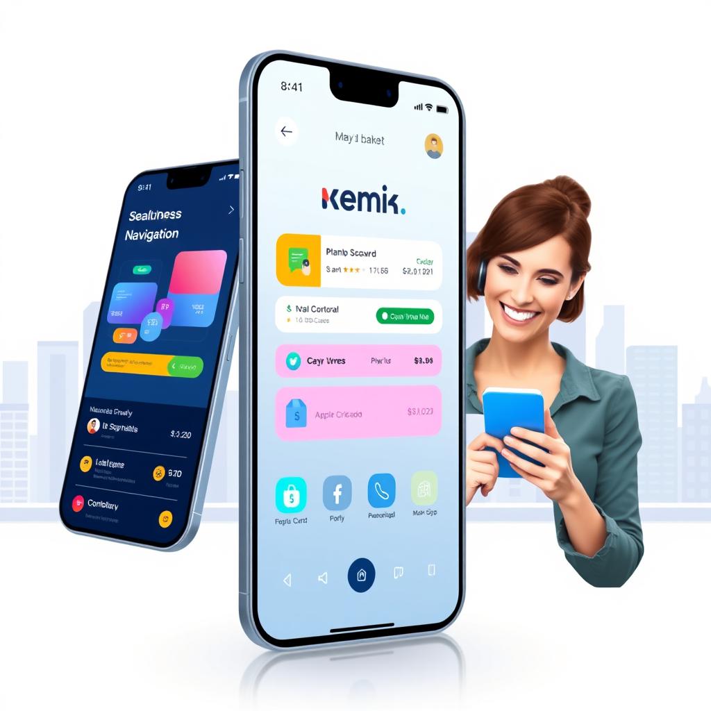 A modern mobile bank design concept showcasing an innovative, sleek, and user-friendly interface
