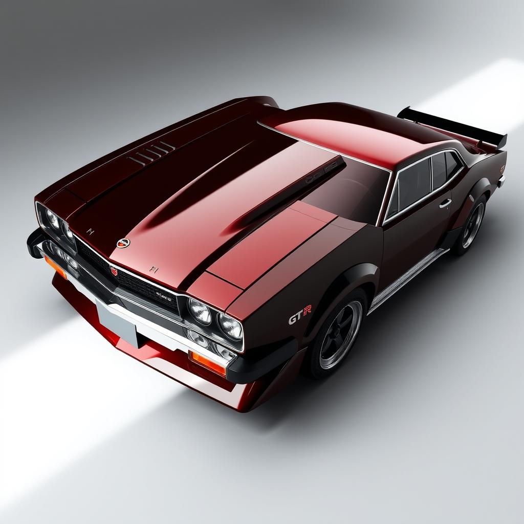 A stunning 1974 Nissan Skyline GT-R, showcasing a more aerodynamic and robust design with refined details