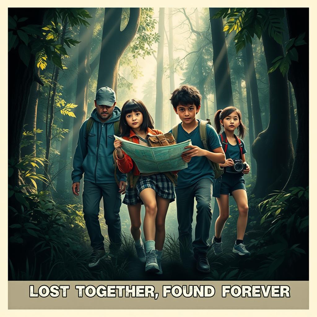 A movie poster depicting a group of friends who are lost in a dense, mysterious forest
