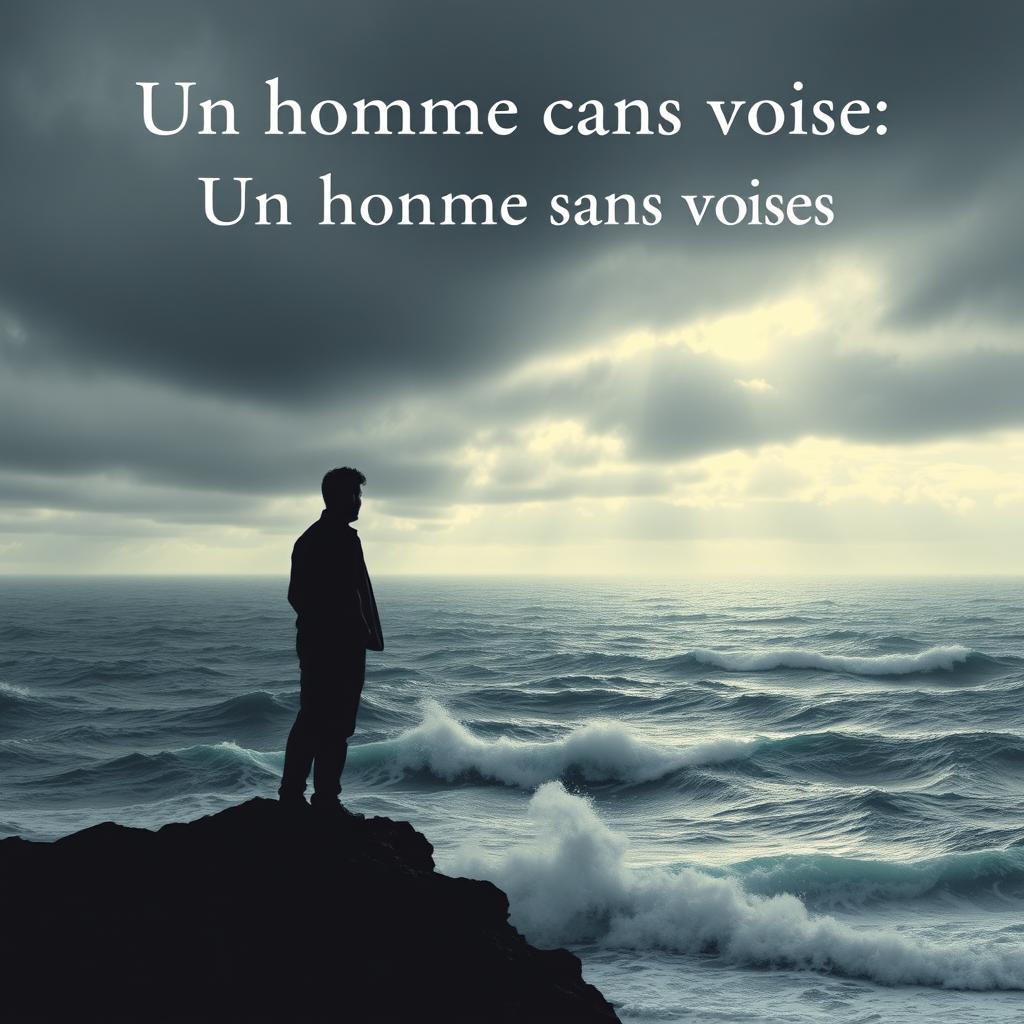 A book cover for a poetry collection titled 'Un homme sans voix'