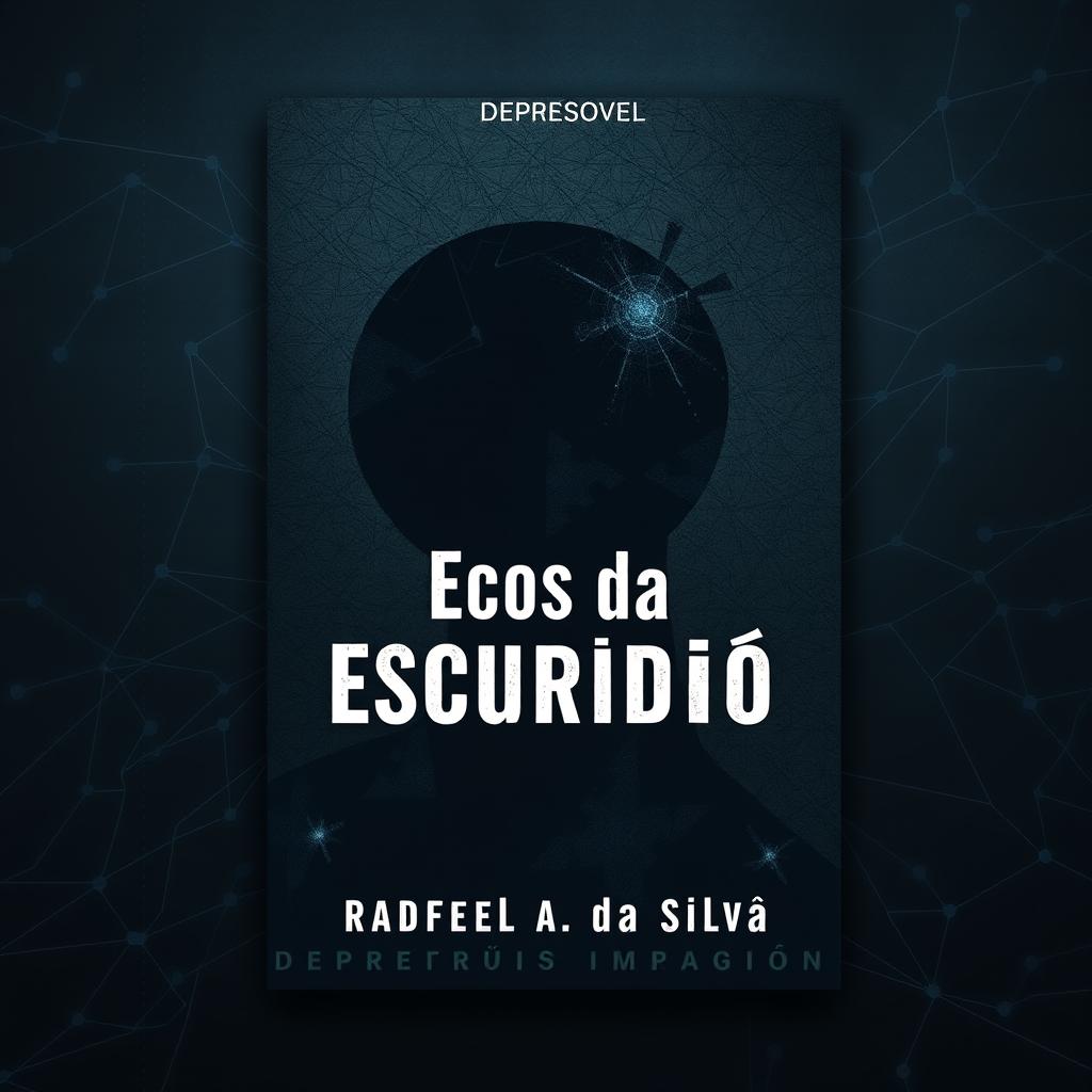 Book cover design for a novel titled "Ecos da Escuridão" focused on depression