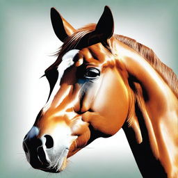 A stunning coloured illustration of a horse's face